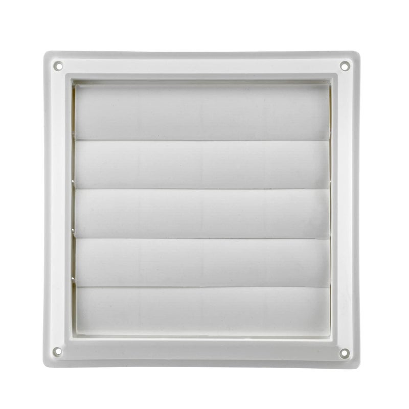 Lambro Industries, Inc.-8" White Plastic Louver Vent (Price Per Piece). Item #363W, outside dimensions are 10.875" x 10.875". - Image 1